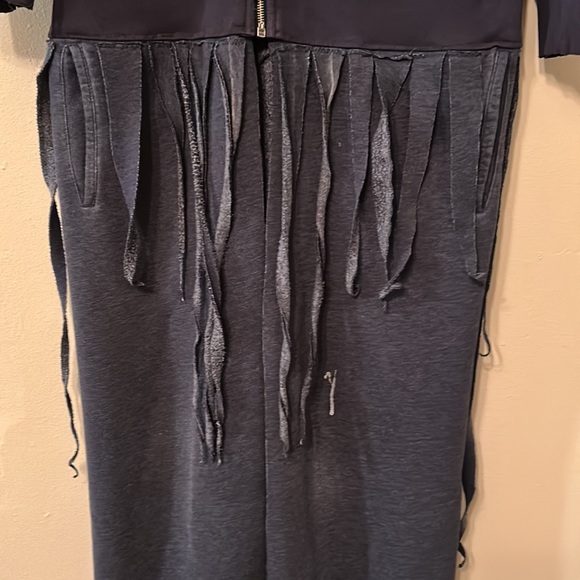 Upcycled “The Goonies Never Say Die” fringed hoodie sweatshirt duster jacket - Picture 7 of 14